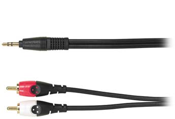 buy Cables and Connectors RadioShack 42-495 6-Ft. 3.5mm Stereo to Dual Phono (RCA) Plug Y-cable - click for details